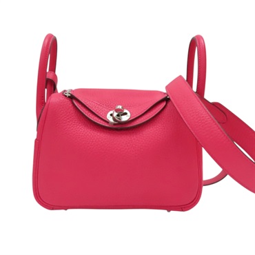 極致粉 Clemence牛皮 Lindy Mini 肩背包 Y刻 銀扣【HERMES 愛馬仕】 H079086CK