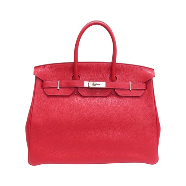 法拉利紅色 Clemence牛皮 Birkin 35 柏金包 手提包 C刻 銀扣【HERMES 愛馬仕】