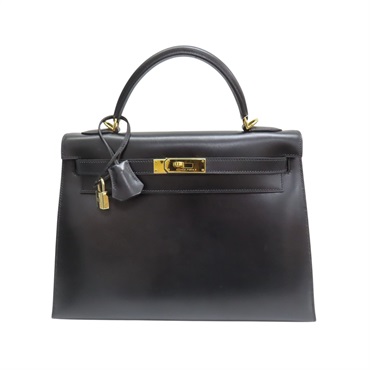 黑色 BOX牛皮 Kelly 32 凱莉包 兩用包 口E刻 金釦 口E刻 金釦【HERMES 愛馬仕】