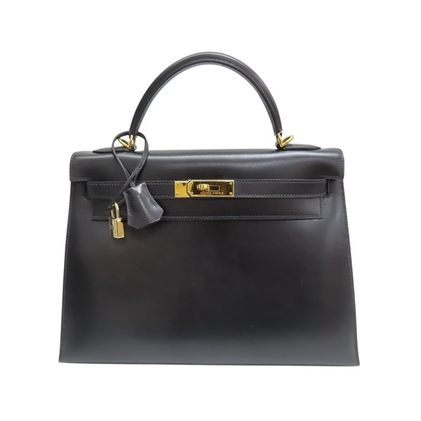 黑色 BOX牛皮 Kelly 32 凱莉包 兩用包 口E刻 金釦 口E刻 金釦【HERMES 愛馬仕】