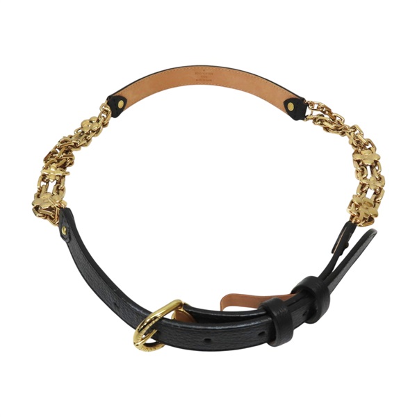 黑色牛皮 鍊帶 皮帶 90CM【LOUIS VUITTON LV 路易威登】