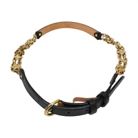 黑色牛皮 鍊帶 皮帶 90CM【LOUIS VUITTON LV 路易威登】