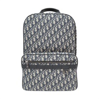 深藍色 提花帆布 Saddle Backpack 後背包【Dior 迪奧】 1ESBA175YKY-27EU