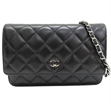 黑色 菱格紋 羊皮 WOC 肩背包 銀釦【CHANEL 香奈兒】 A33814