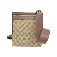 棕色 帆布 牛皮 肩背包【GUCCI 古馳】 92562