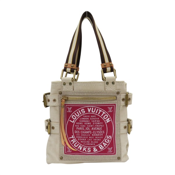 米/紅色 帆布 Globe Shopper PM 手提包【LOUIS VUITTON LV 路易威登】 M95115