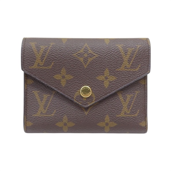 棕/紫紅色 原花帆布 Victorine 錢包 三折短夾【LOUIS VUITTON LV 路易威登】 M41938