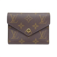棕/紫紅色 原花帆布 Victorine 錢包 三折短夾【LOUIS VUITTON LV 路易威登】 M41938