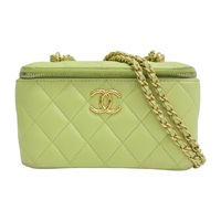 綠色 菱格紋 羊皮 Vanity Chain Shoulder Bag 肩背包 AP3104【CHANEL 香奈兒】 AP3104