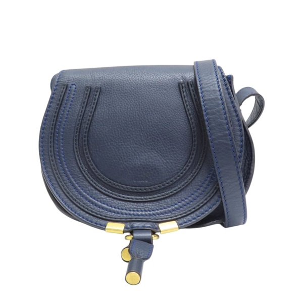 深藍色 牛皮 Marcie 肩背包【Chloe 克羅伊】 CHC22AS680I31