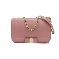 粉色 牛皮 Vara Bow 鍊帶 肩背包【Salvatore Ferragamo 菲拉格慕】 G878