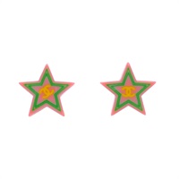粉色 壓克力 鍍金 star 耳環【CHANEL 香奈兒】