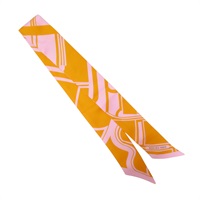 橘/粉色 絲綢 Les Coupes Tattoo 絲巾【HERMES 愛馬仕】