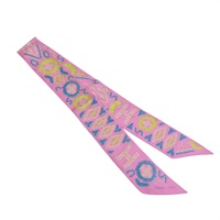 粉色 珍珠串 絲綢 En Perles Twilly 絲巾【HERMES 愛馬仕】 H062552S