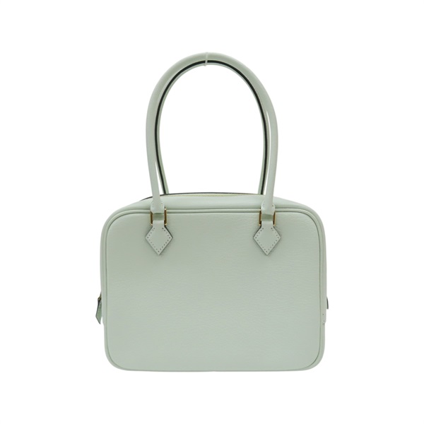 氣泡綠 山羊皮 Plume Mini 手提包 K刻 金扣【HERMES 愛馬仕】 H048263C