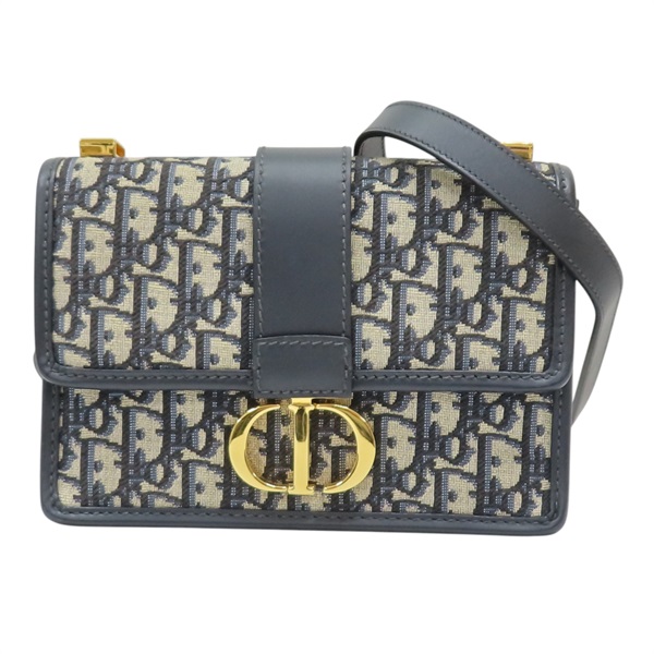 藍色 緹花帆布 30 Montaigne 肩背包【Dior 迪奧 】 M9203UTZQ_M928
