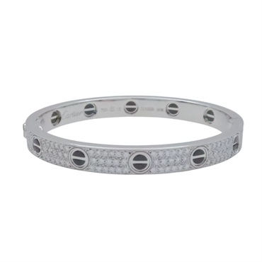 18K白金 鑽石 LOVE 手環 16【Cartier 卡地亞】 N6032416