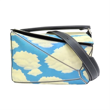 藍色 牛皮 Puzzle 10 Cloud 兩用包 變色【LOEWE 羅威】