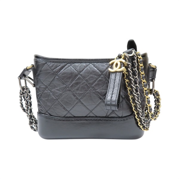 黑色 牛皮 Gabriel Hobo Small 肩背包 金扣 無卡【CHANEL 香奈兒】 AS0865