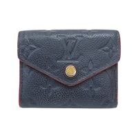 深藍色 原花壓花牛皮 Portefeuille Zoe 扣式短夾 按扣鬆脫 【LOUIS VUITTON LV 路易威登】 M58880