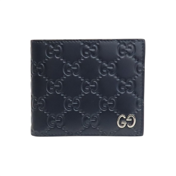深藍色 牛皮 Trifold Wallet 兩折短夾【GUCCI 古馳】 473916