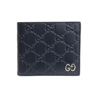 深藍色 牛皮 Trifold Wallet 兩折短夾【GUCCI 古馳】 473916