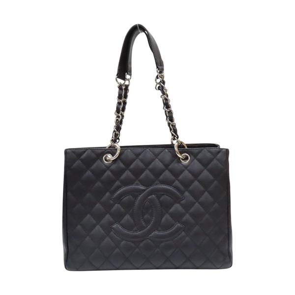 黑色 菱格紋 荔枝牛皮 GST 肩背包 銀釦【CHANEL 香奈兒】 A50995