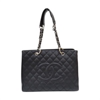 黑色 菱格紋 荔枝牛皮 GST 肩背包 銀釦【CHANEL 香奈兒】 A50995