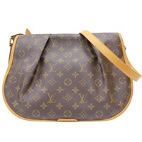 棕色 原花帆布 Menilmontant MM 肩背包【LOUIS VUITTON LV 路易威登】 M40473