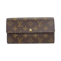 棕色 原花帆布 兩折長夾 金扣 M61734【LOUIS VUITTON LV 路易威登】 M61734