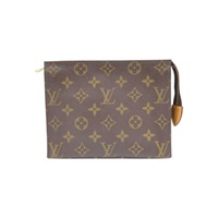棕色 原花帆布 Poche Toilette 19 化妝包 手拿包【LOUIS VUITTON LV 路易威登】 M47544