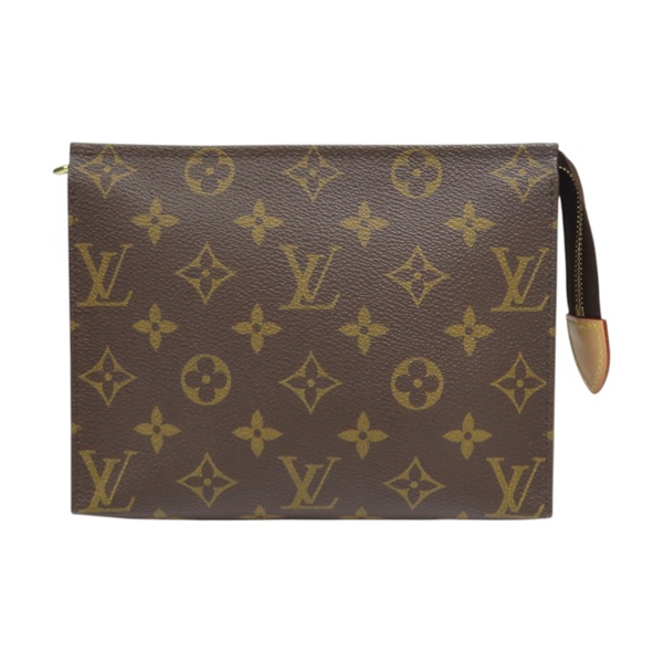棕色 原花帆布 Poche Toilette 19 化妝包【LOUIS VUITTON LV 路易威登】 M47544