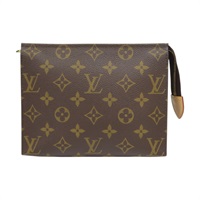 棕色 原花帆布 Poche Toilette 19 化妝包【LOUIS VUITTON LV 路易威登】 M47544