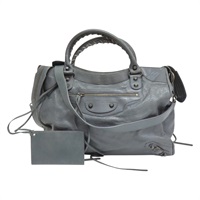 灰綠色 山羊皮 Classic Velo 機車包 肩背包【BALENCIAGA 巴黎世家】 235216