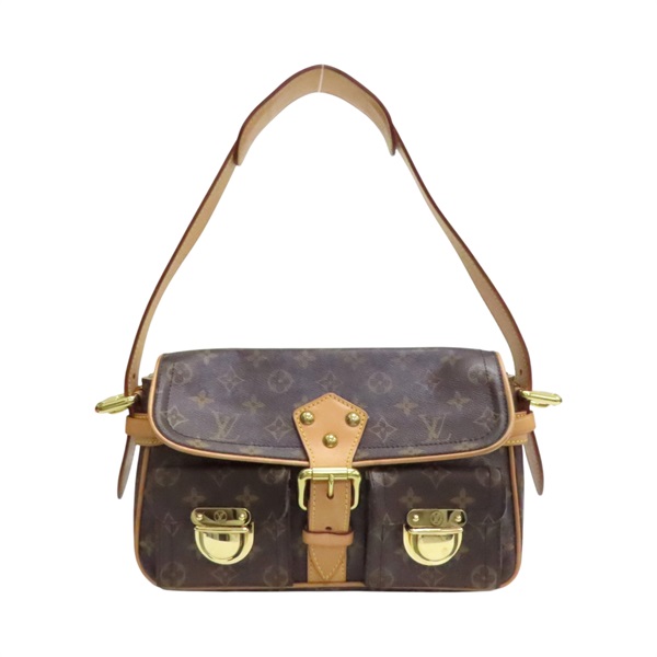 棕色 原花帆布 Hudson PM 肩背包【LOUIS VUITTON LV 路易威登】 M40027