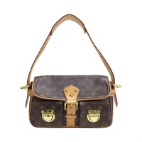 棕色 原花帆布 Hudson PM 肩背包【LOUIS VUITTON LV 路易威登】 M40027