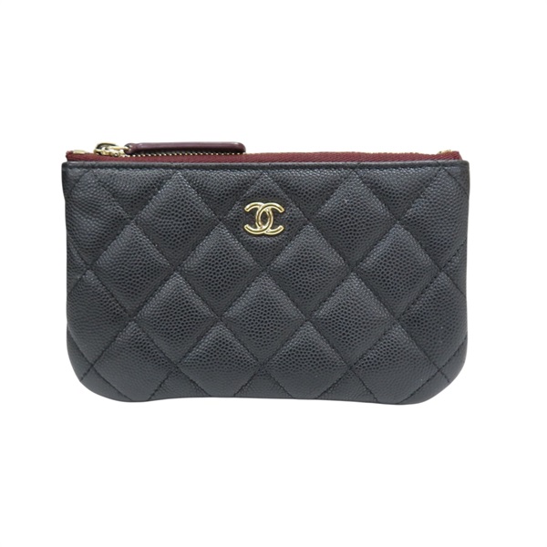 黑色 荔枝紋 牛皮 零錢包 A82365【CHANEL 香奈兒】 A82365