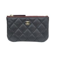 黑色 荔枝紋 牛皮 零錢包 A82365【CHANEL 香奈兒】 A82365