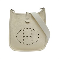 奶油白 Clemence牛皮 Evelyne Mini 肩背包 Z刻 銀扣【HERMES 愛馬仕】 H069426CK