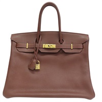 哈瓦那色 TOGO皮革 Birkin 35 柏金包 手提包 口J刻 金扣【HERMES 愛馬仕】