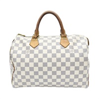 白色 棋盤格帆布 Speedy 30 波士頓包 手提包【LOUIS VUITTON LV 路易威登】 N41370