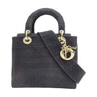 黑色 帆布 Lady Dior D-Lite Medium 兩用包【Dior 迪奧】 M05650REY