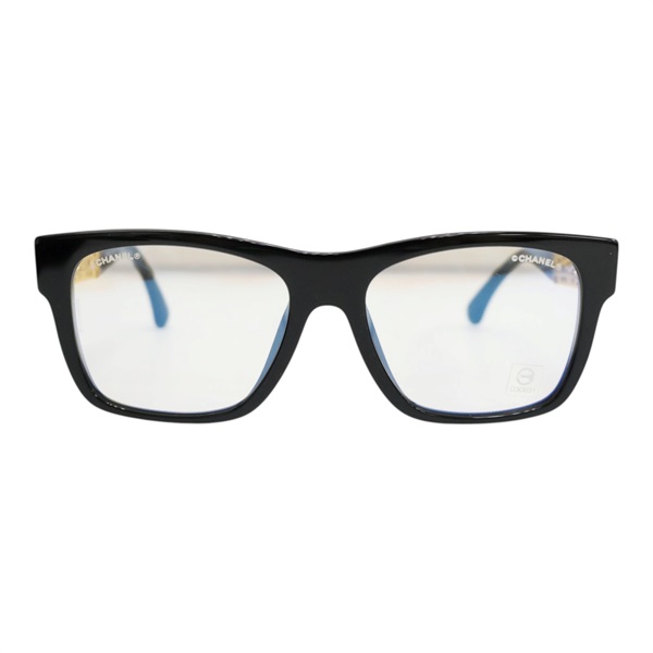 黑色膠框 金色鍍邊 平光眼鏡【CHANEL 香奈兒】 3478-S-A