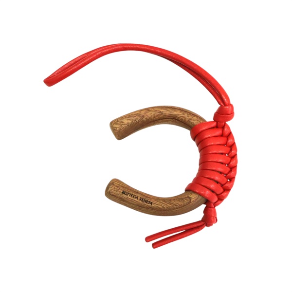 紅色牛皮 木頭吊飾【BOTTEGA VENETA BV 寶緹嘉】