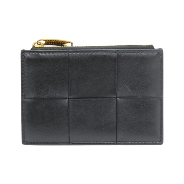 黑色 編織羊皮 卡夾 零錢包【BOTTEGA VENETA 寶緹嘉】