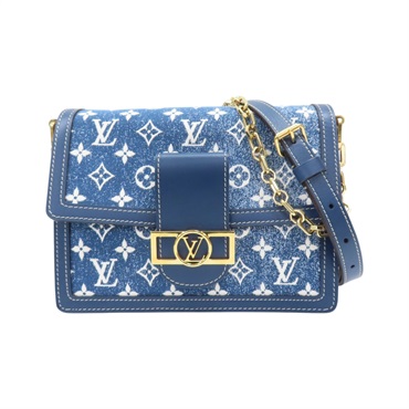 藍色 原花單寧布 Dauphine MM 肩背包【LOUIS VUITTON LV 路易威登】 M59631