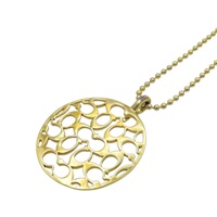 金色 金屬 圓牌 項鍊【COACH 寇馳】