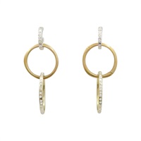 金色 金屬 圓形 針式耳環【Swarovski 施華洛世奇】