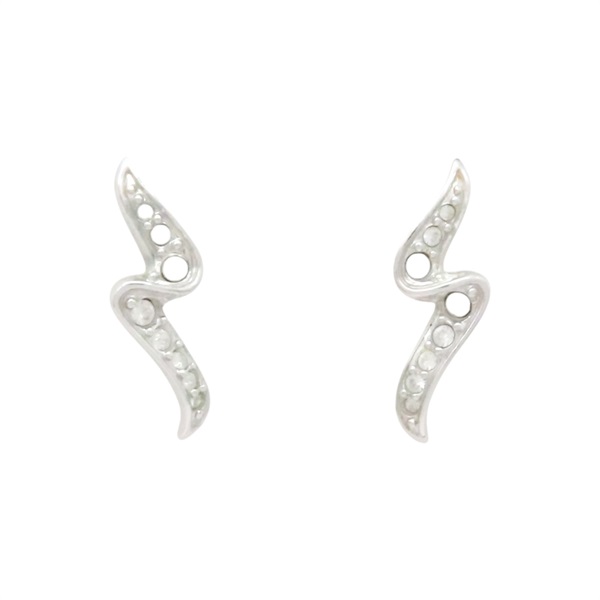 銀色 金屬 水鑽 針式耳環【Swarovski 施華洛世奇】