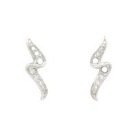 銀色 金屬 水鑽 針式耳環【Swarovski 施華洛世奇】